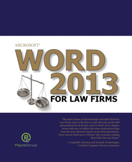 The Payne Group - Microsoft Word 2013 for Law Firms