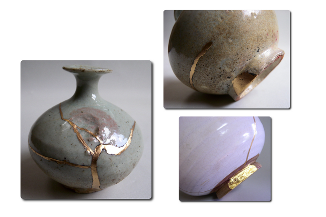 Kintsugi is the art ofmending pottery with lacquer and gold and is still - photo 2