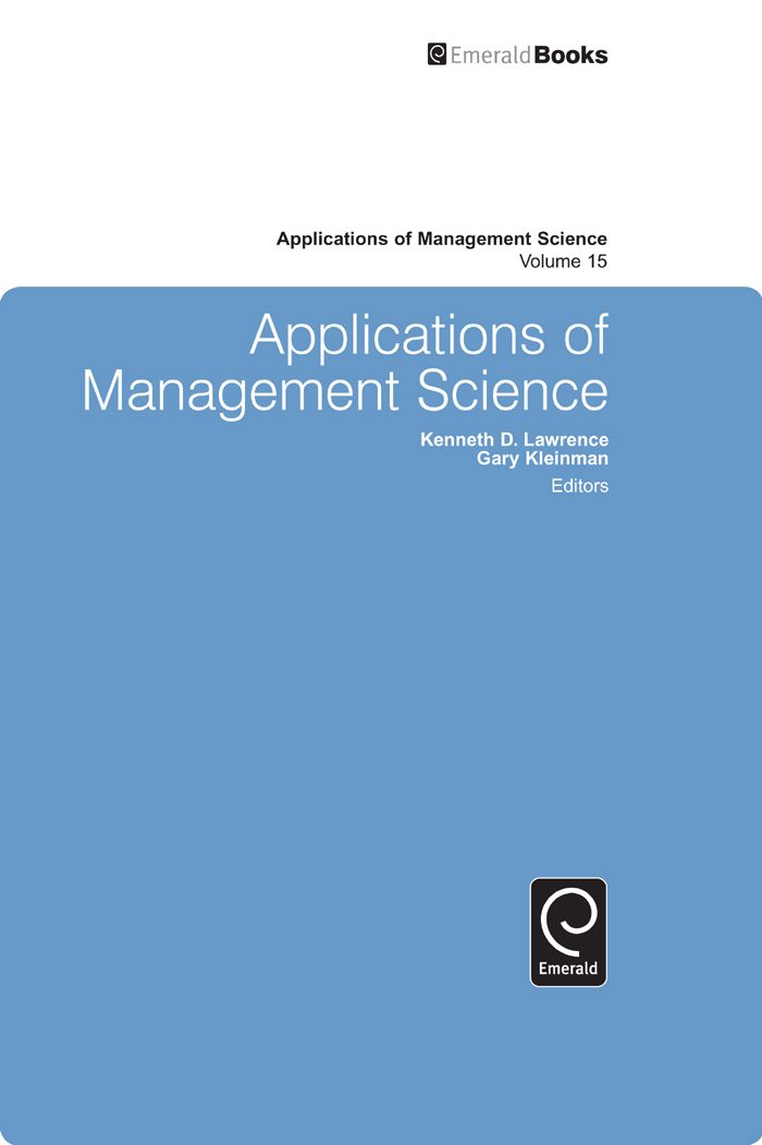 APPLICATIONS OF MANAGEMENT SCIENCE APPLICATIONS OF MANAGEMENT SCIENCE Series - photo 1