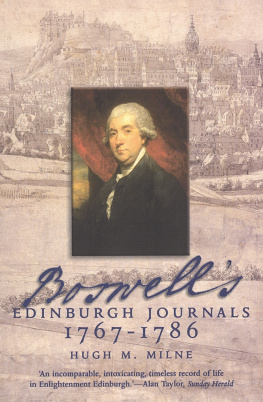 Hugh M. Milne Boswells Edinburgh Journals: 1767-1786