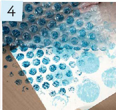 Turn the ink-covered bubble wrap over and place it on a sheet of cardstock Rub - photo 13