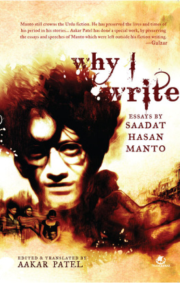 Saadat Hasan Manto - Why I Write: Essays by Saadat Hasan Manto