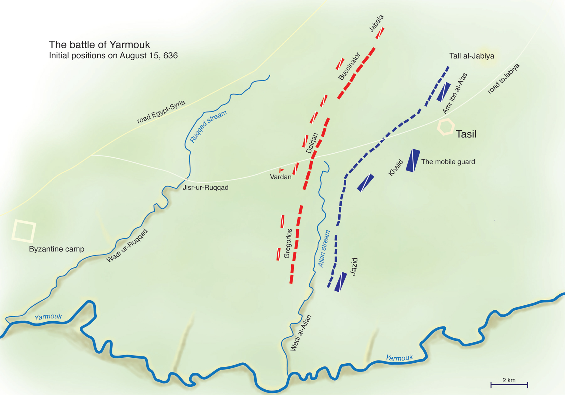 Yarmouk battle initial positions on 15 August 636 Pirates preyed at sea - photo 5