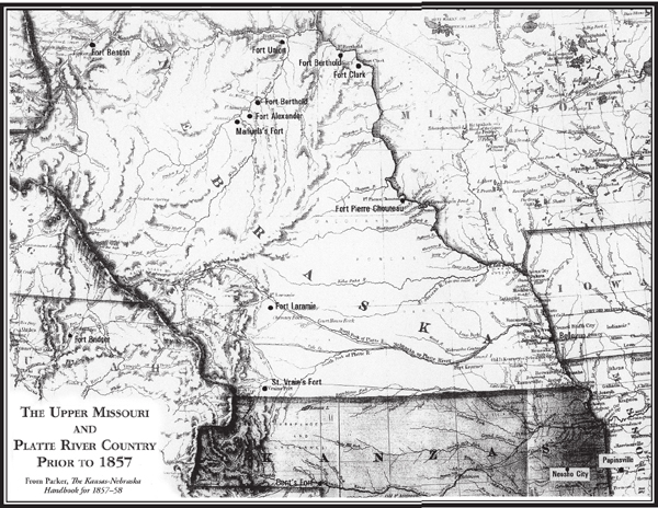 Frontispiece Upper Missouri and Platte River country pre-1857 THE - photo 1