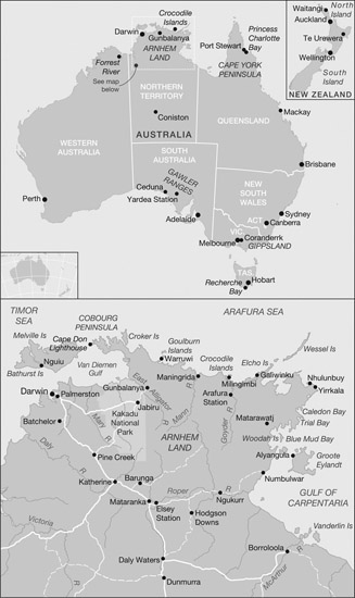 Maps of Australia top Aotearoa New Zealand top inset and northern - photo 1