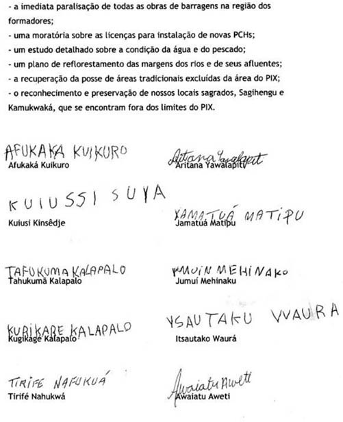 OPEN LETTER TO THE BRAZILIAN NATION FROM THE XINGUANO PEOPLES We the principal - photo 3