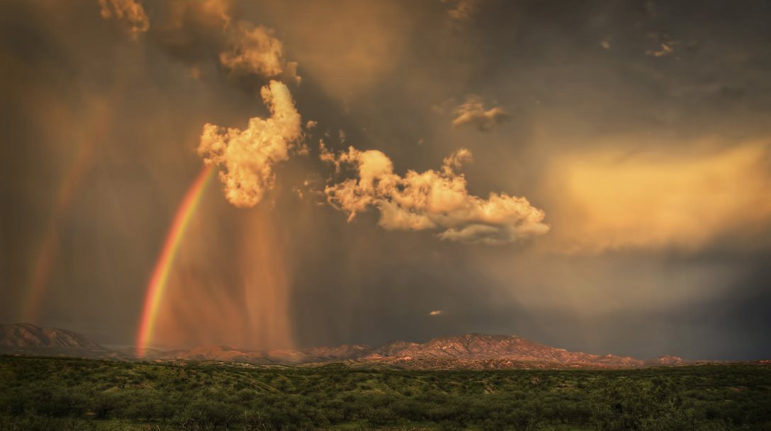 Julys fierce monsoon rains cast rainbows over the mountains near Bacoachi and - photo 6