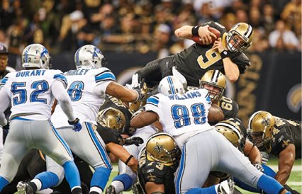 Brees leapt across the line of scrimmage against the Lions in 2012 A Regular - photo 4