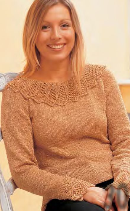 Bell edging detail gives this sweater a feminine touch When done in a sparkly - photo 4