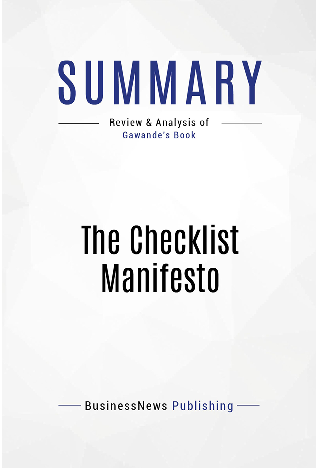 Book Presentation The Checklist Manifesto by Atul Gawande Book Presentation - photo 2
