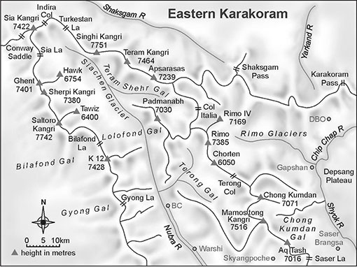 Eastern Karakorum Siachen glacier Pakistan Claim Line and Actual Ground - photo 4