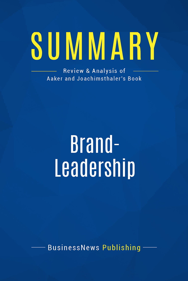 Book Presentation Brand Leadership by David Aaker and Erich Joachimsthaler - photo 1