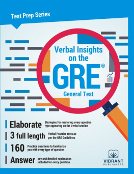 Vibrant Publishers - Verbal Insights on the GRE General Test