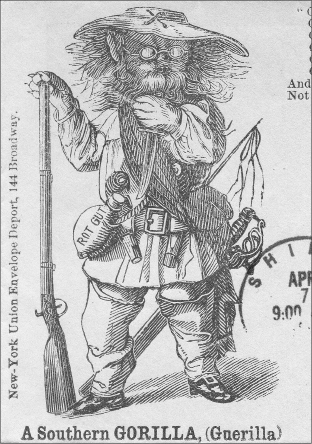 This unsigned caricature of a Confederate Gorilla was featured on a Union - photo 3