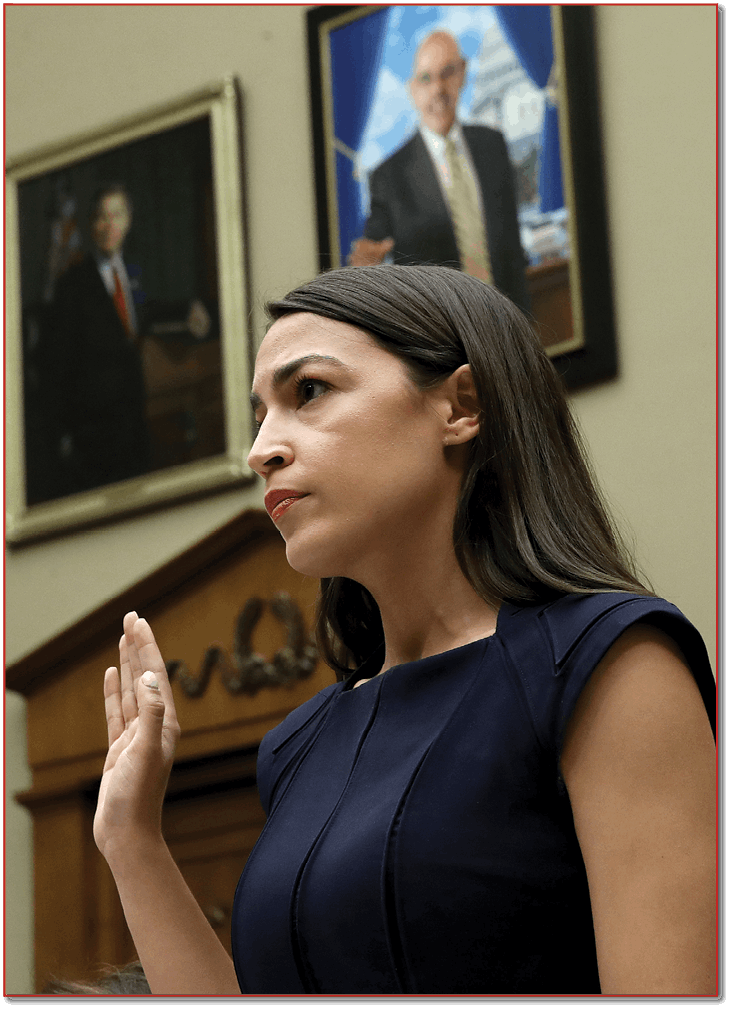 Alexandria Ocasio-Cortez is sworn in during a congressional hearing in July - photo 10