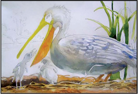 Apply dark colour tone on the second layer Pelican birds Use wet on wet - photo 7