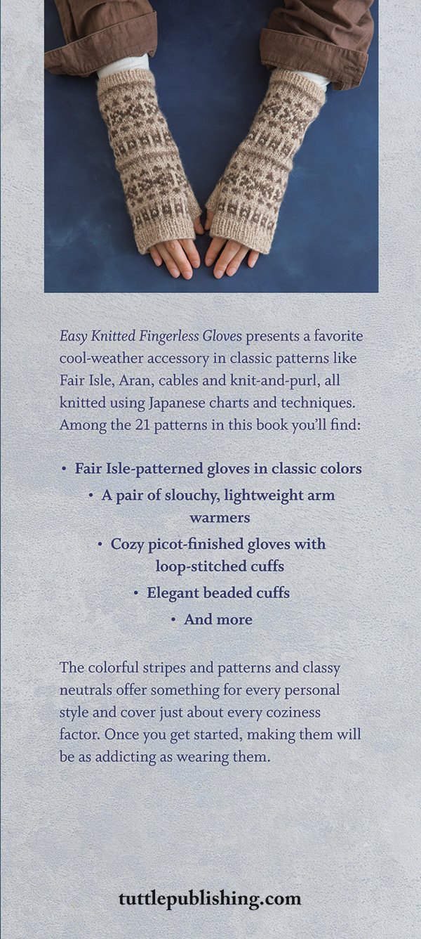 EASY KNITTED Fingerless Gloves Stylish Japanese Knitting Patterns for Hand - photo 1