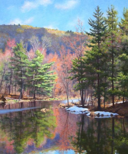 Changing Seasons Crescent Pond 2002 48 x 42 Private Collection - photo 2