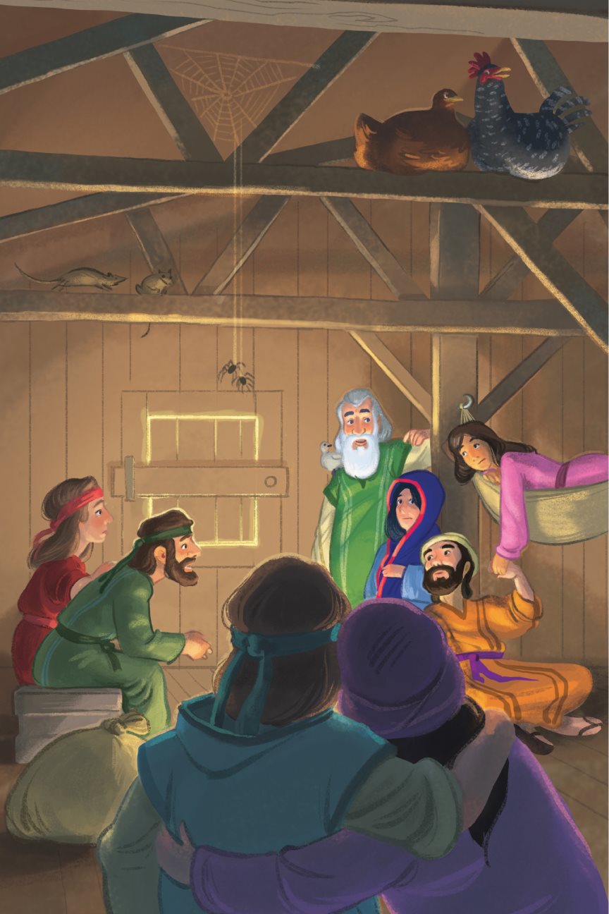 Then Noah and his family his wife his sons and their wives got on the ark - photo 18