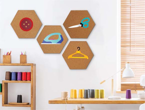 Hexagonal Cork Wall Hangings Add silhouettes to purchased cork hexagons or - photo 8
