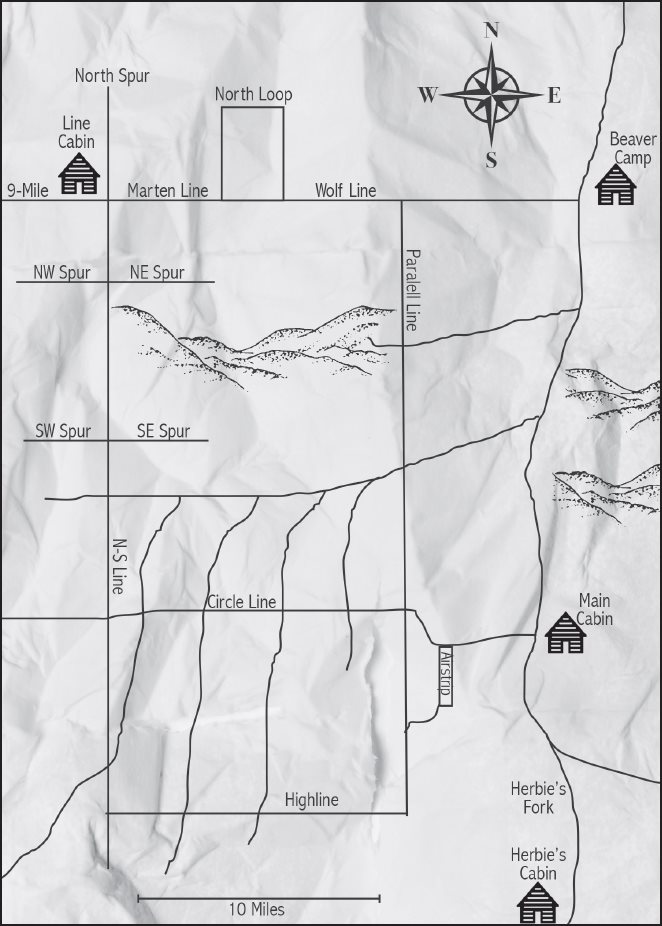 Map of trapline on Squirrel River Chapter 1 My brother Jeff and I with - photo 2