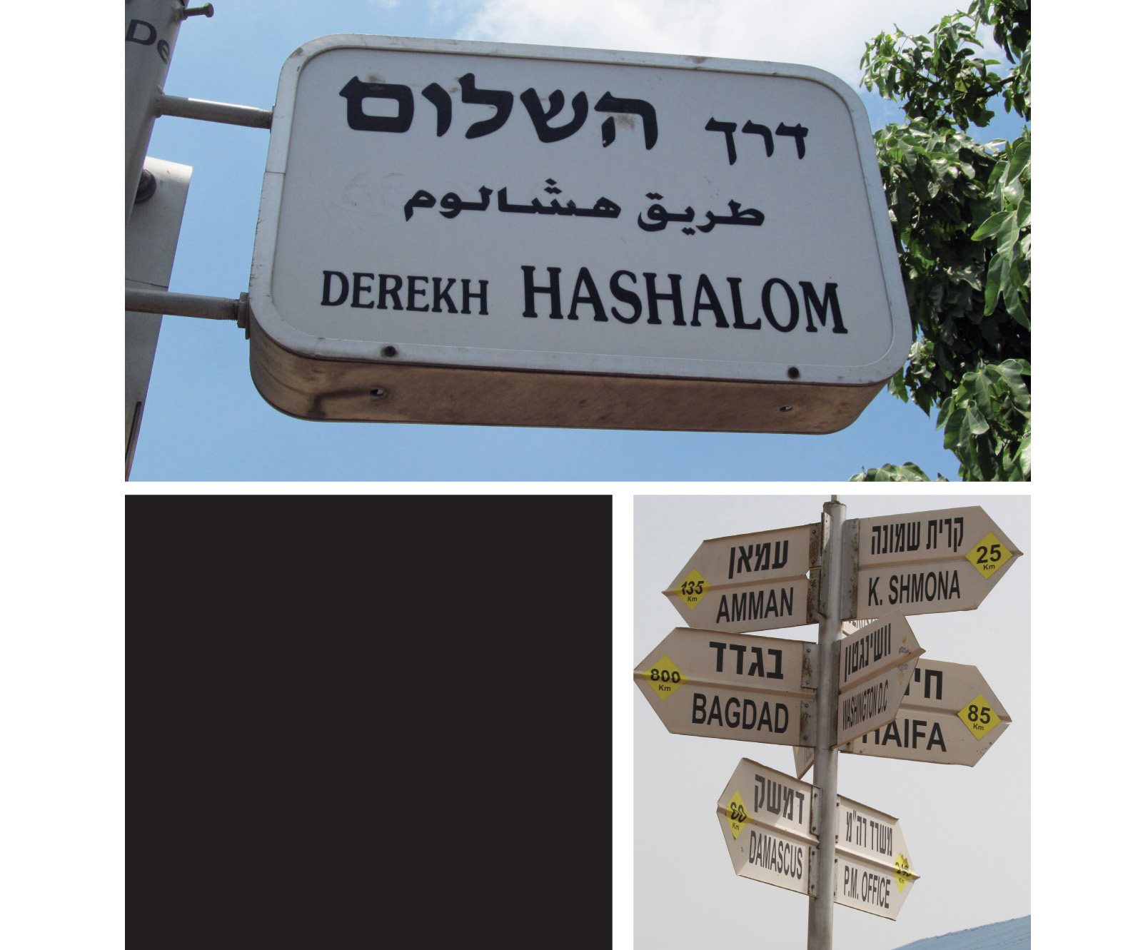 Hebrew English and Arabic signs White La- van Montefiore - photo 21