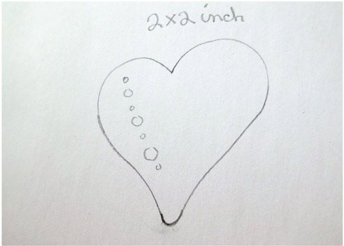 Draw a 2 2-inch heart on a piece of paper and use this to make your heart by - photo 2