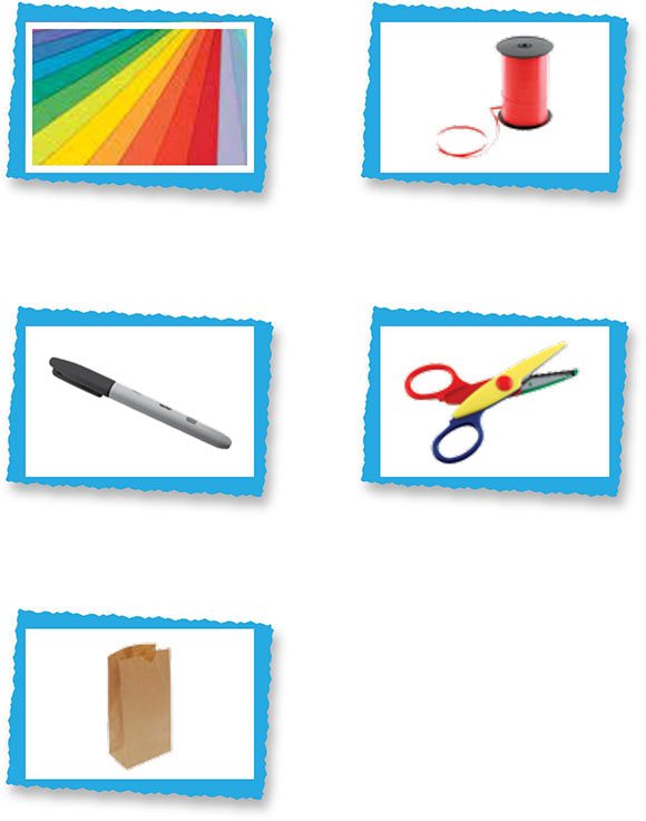 Glossary marker paper bag colored paper ribbon scissors Words to Know - photo 21