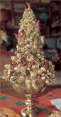 This small cone-shaped tree is made from pinecones that were gathered outside - photo 5