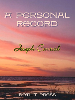 Joseph Conrad A Personal Record