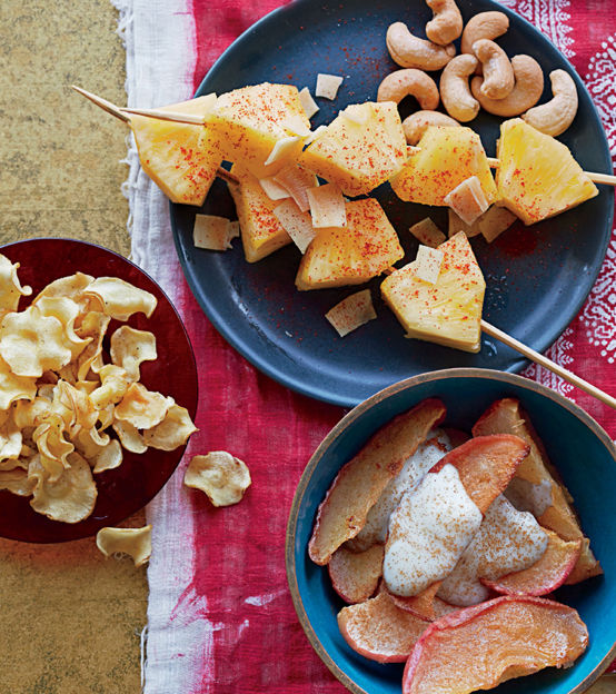 PINEAPPLE TOASTED-COCONUT SKEWERS PARSNIP CHIPS SPICED APPLE WEDGES - photo 4