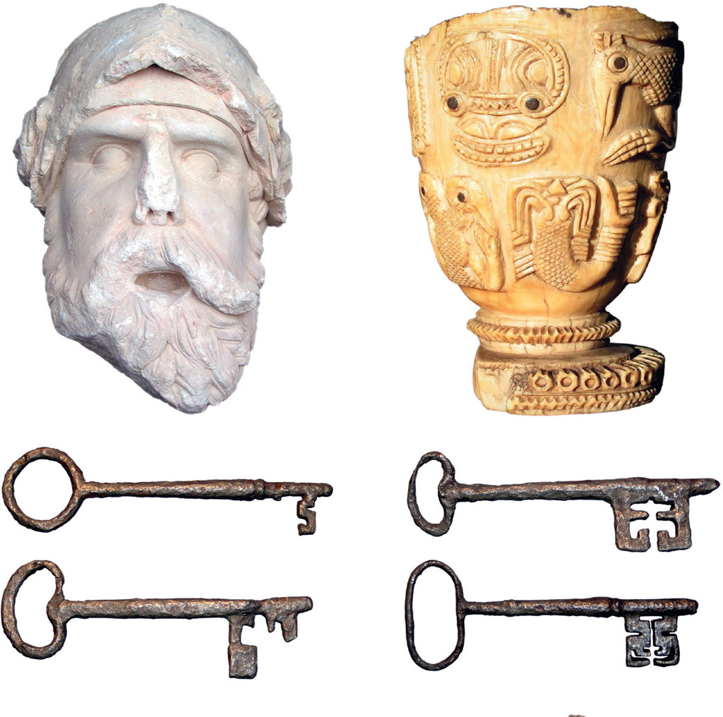 Archaeological finds at Basing House include keys stone busts and from a - photo 26