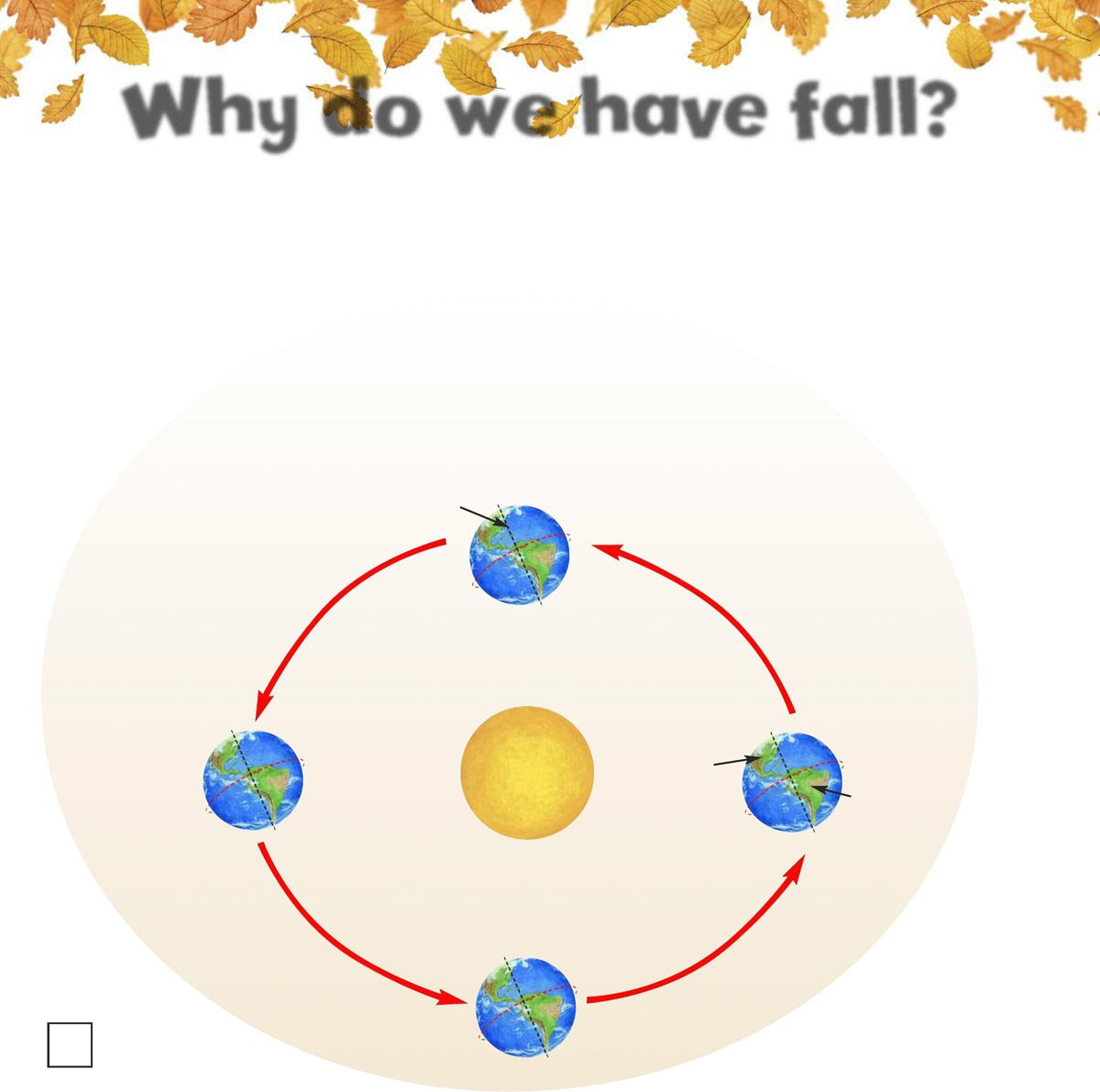 Why do we have fall It takes Earth one year or 12 months to travel once - photo 8