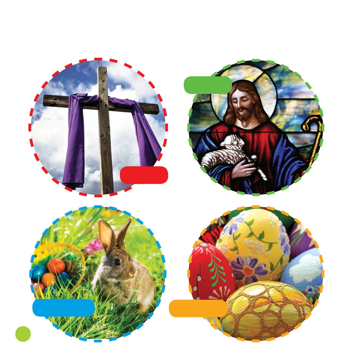 Symbols of Easter Jesus cross Easter bunny Easter eggs Picture Glossary - photo 22