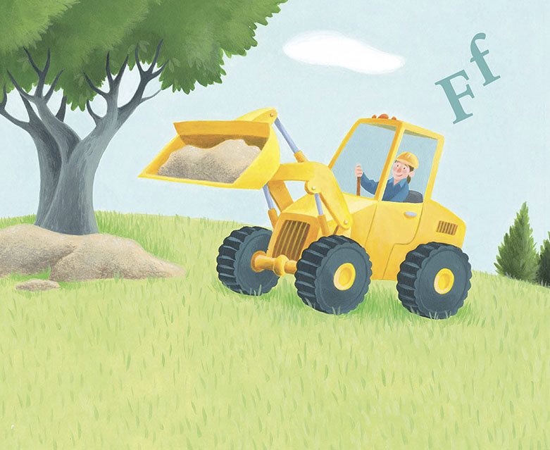 F is for Front-End Loader Front-end loader moves a pile Shoveling by hand - photo 11