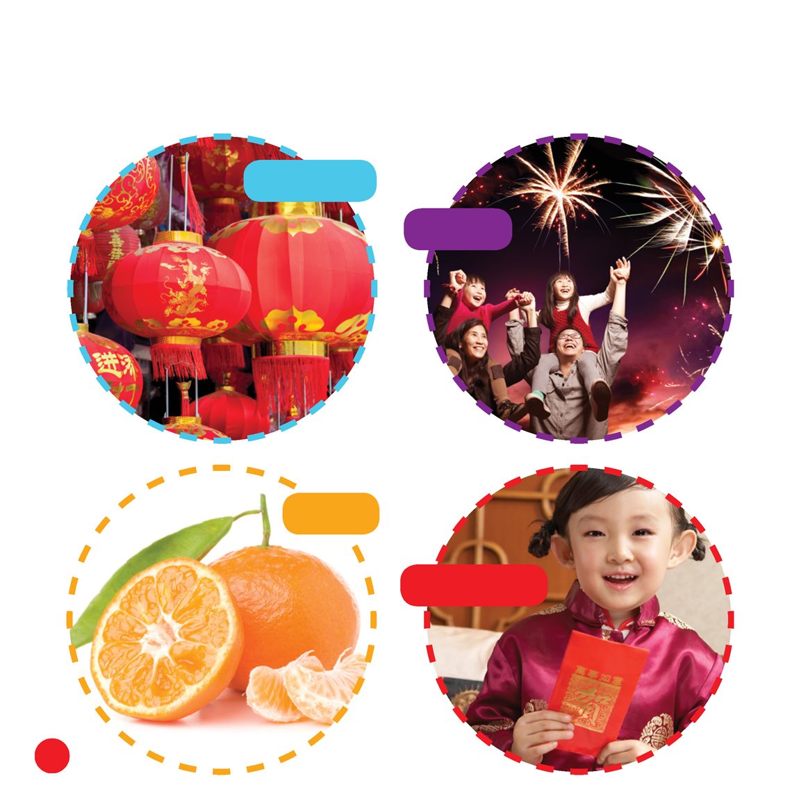 Symbols of Chinese New Year red lanterns fireworks oranges red envelopes - photo 22