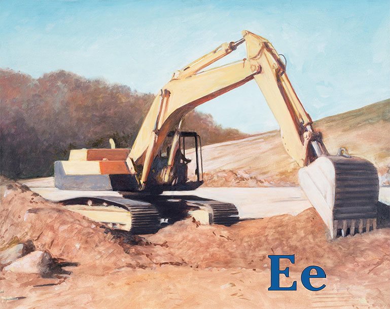 E is for Excavator An excavator usually moves on its own steel track Rnn - photo 8