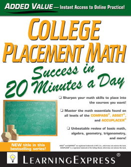 LearningExpress - College Placement Math Success in 20 Minutes a Day