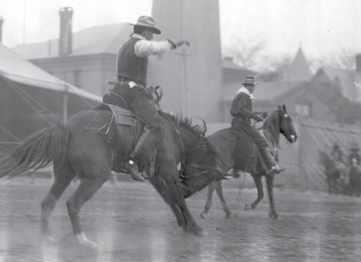 The top photo shows a scene from the Buffalo Bill Wild West Show It played in - photo 11