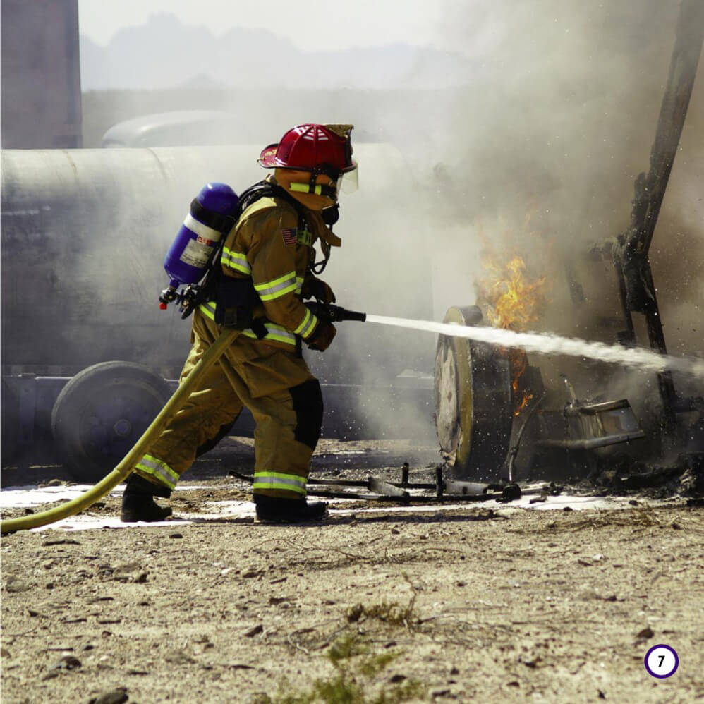 Firefighters wear special uniforms to keep them safe They wear face - photo 9