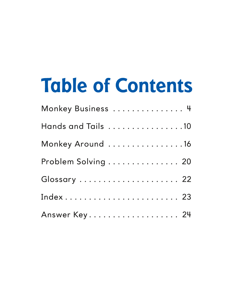 Table of Contents Monkey Business Hands and Tails Monkey Around Problem - photo 6