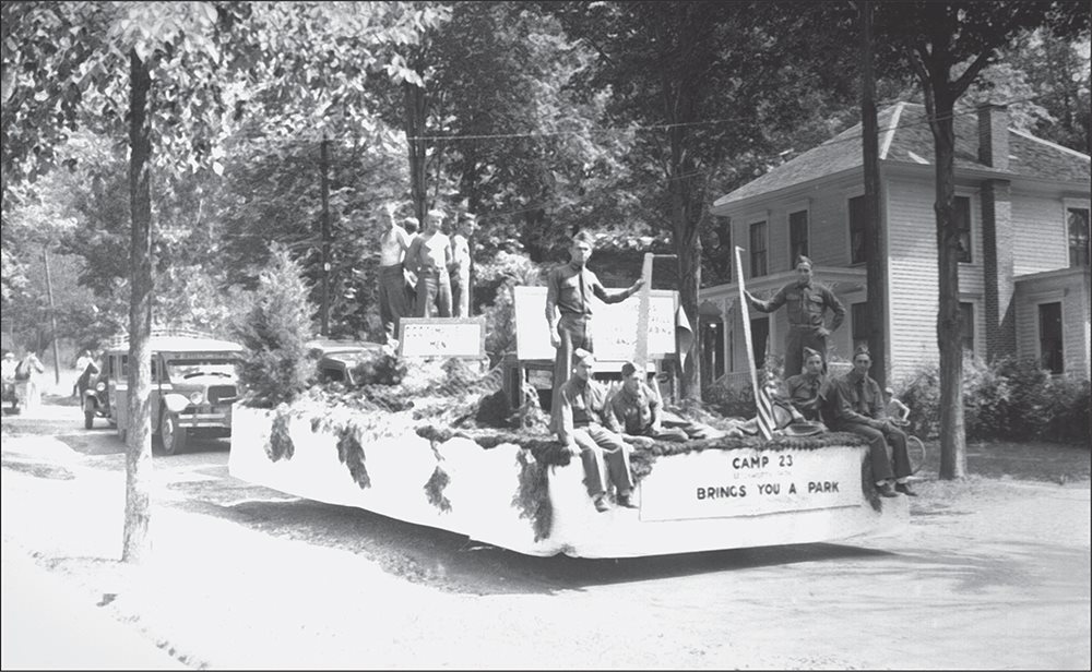 Members of the Civilian Conservation Corps CCC Big Bend Camp 23 ride on a - photo 2