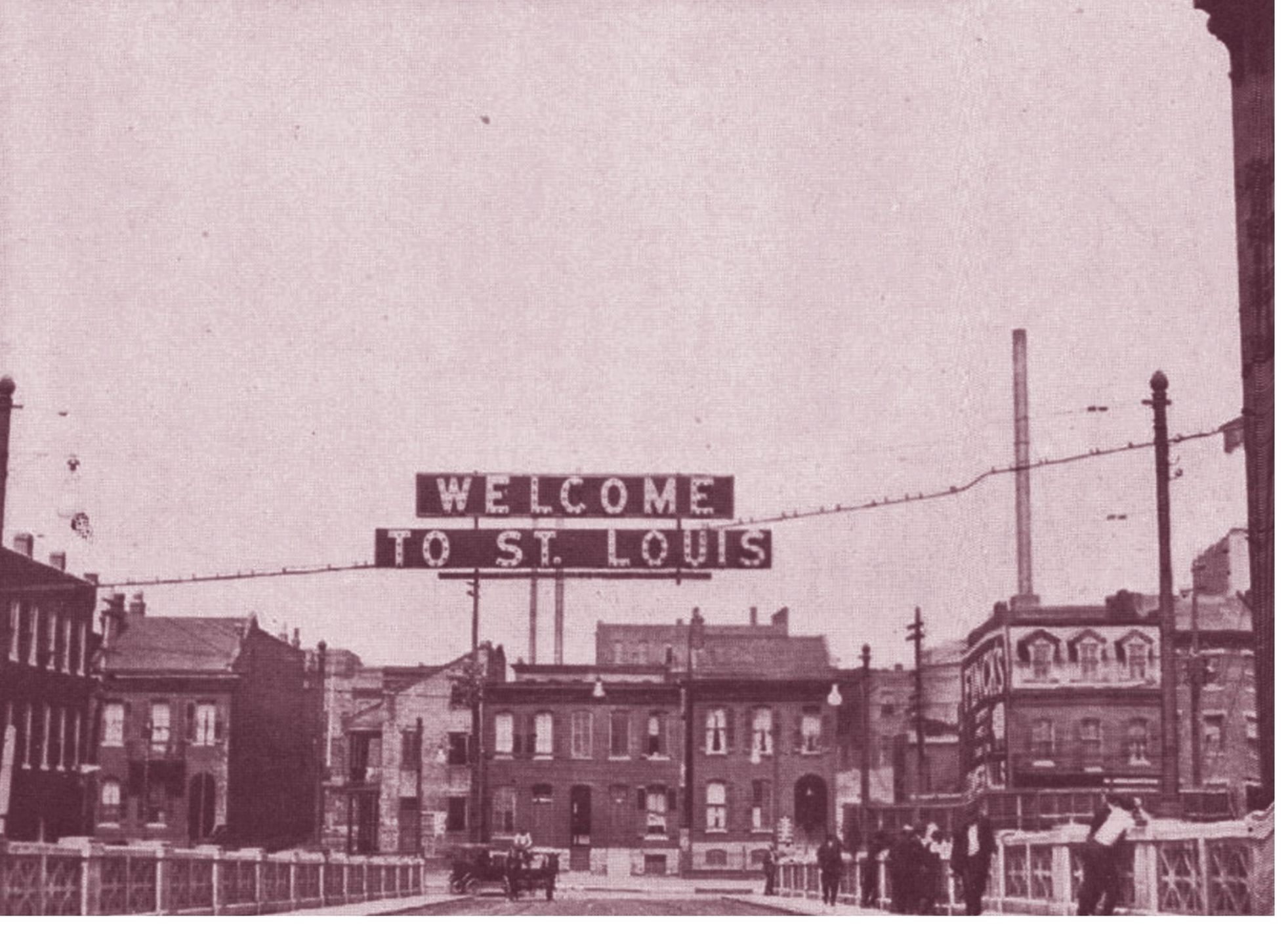 The sign above greeted travelers going west across the Municipal Free Bridge - photo 5