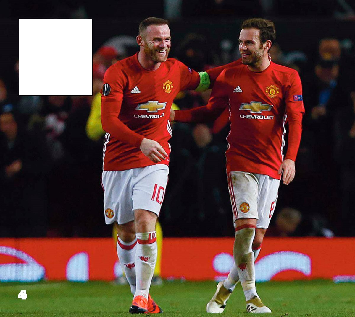 Wayne Rooney has a big grin after scoring in a 2016 match Teammate Juan Mata - photo 6