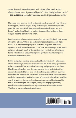 Elizabeth Hutchinson God, Are You Listening?: Free Yourself from What is Holding You Back