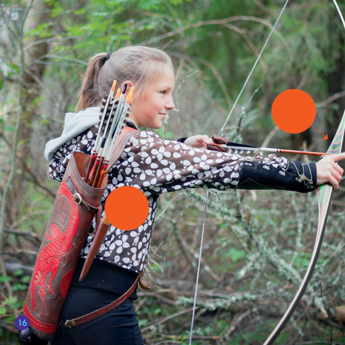 bow arrows Petra is an archer She draws her bow Her arrow flies - photo 16