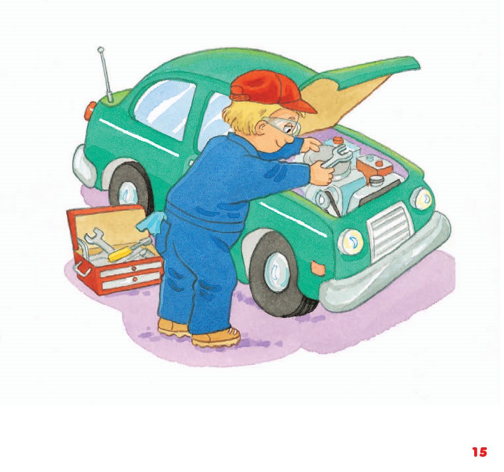 This mechanic is fixing a green car at his garage This grocer is - photo 17