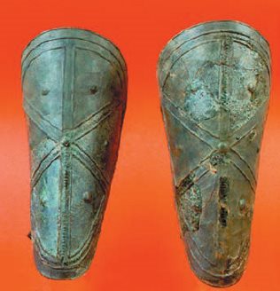 These are bronze greaves Athenian soldiers strapped them onto the front of - photo 6