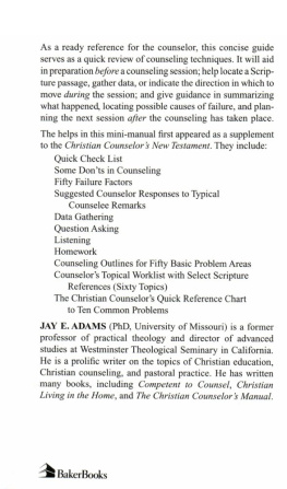 Jay E. Adams - Helps for Counselors: A Mini-Manual for Christian Counseling