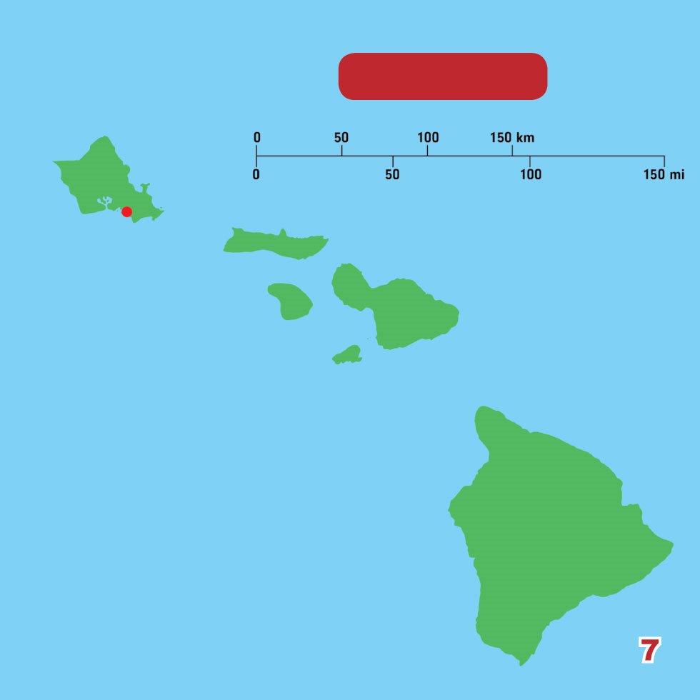 map scale Oahu Honolulu Molokai Maui Lanai Kahoolawe Hawaii HAWAII - photo 9